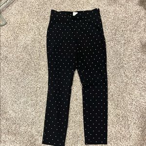 Black and white polka dot slacks